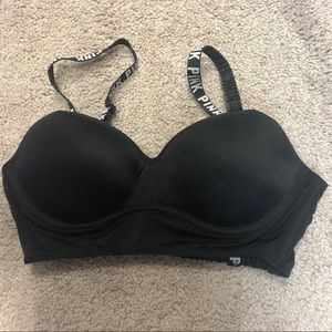 PINK Strappy Logo Bralette